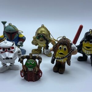 Vintage M&M’s Star Wars “M’Pire” Holiday Ornaments Lot of 6 Kurt Adler 2005